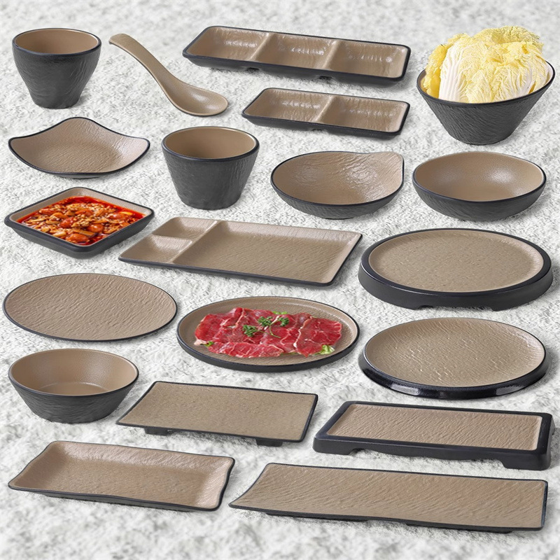 melamine Japanese-style barbecue tableware creative online celebrity restaurant side dish plate hot pot cold dish restaurant suit commercial