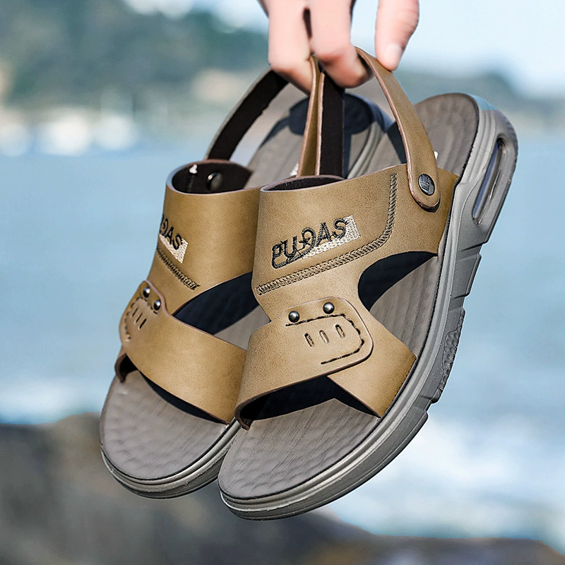 Мужские сандалии 2024 новый летний повседневный тренд мягкая подошва пляжная обувь дышащая нескользкая молодежная холодная тапочки