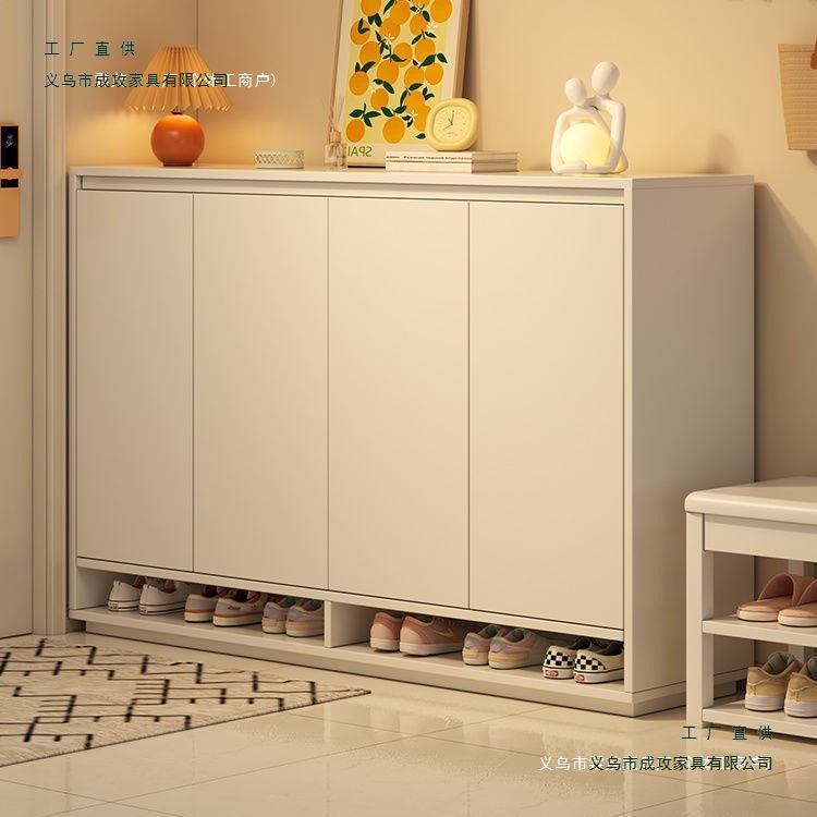 Solid Wood Shoe Cabinet Doorway Household New 2024 Entry Indoor Wall-Mounted Large-Capacity Storage Cabinet Integrated Shoe Rack Universal