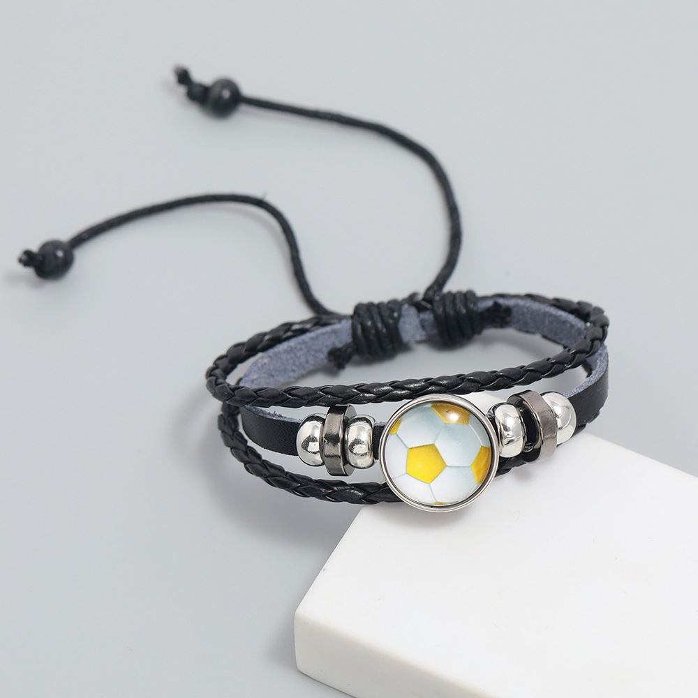 fashion jewelry personalized beaded football fans ommemorative gift sports bracelet