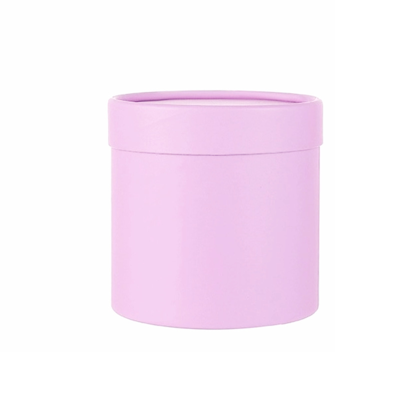 Caja floral cilíndrica pequeña de color sólido