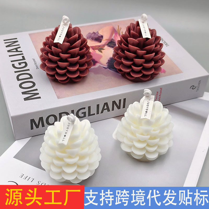 复古红松子香薰蜡烛家居装饰蜡烛卧室香薰婚礼伴手礼蜡烛摆拍道具|undefined