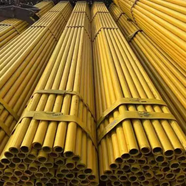 批发48黄漆架子管工地外墙搭焊管空心圆管48*2.5建筑工程用架子管