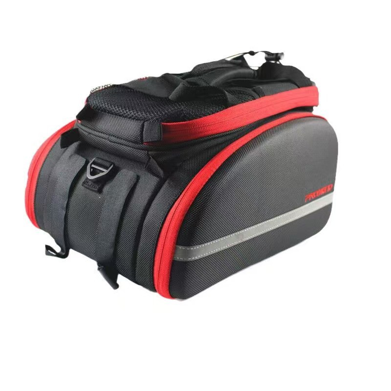 promend bolsa de bicicleta de gran capacidad de bicicleta de montaña vagón 2 en 1 estante trasero bolsa de cola con cubierta a prueba de lluvia
