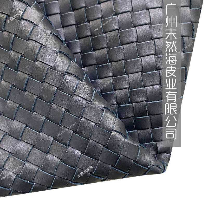 黑色小牛皮0.8厘米宽斜编经典款箱包鞋材现货厂家