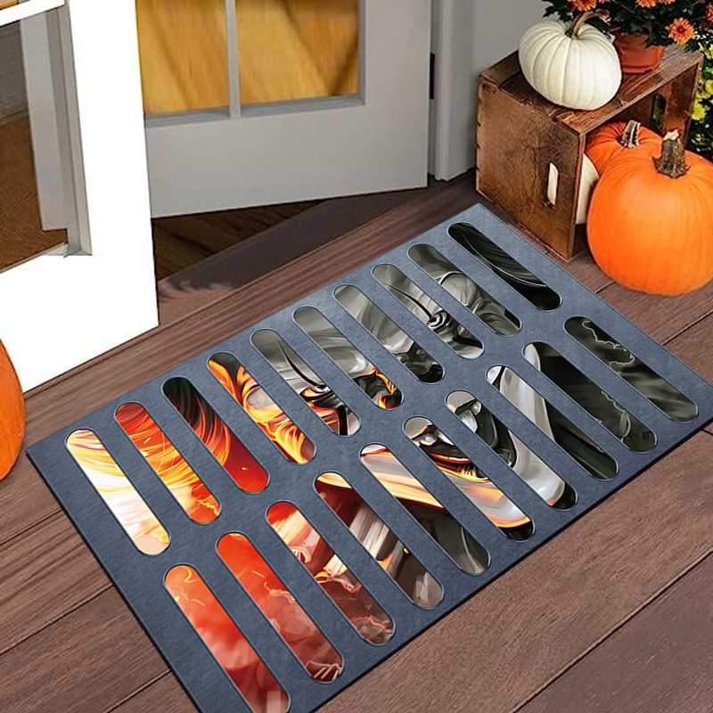 アマゾン工場のハロウィンの透かし彫りの装飾のじゅうたんの3d視覚の立体的なマットの玄関の家の入り口の足のマットの卸売り|undefined