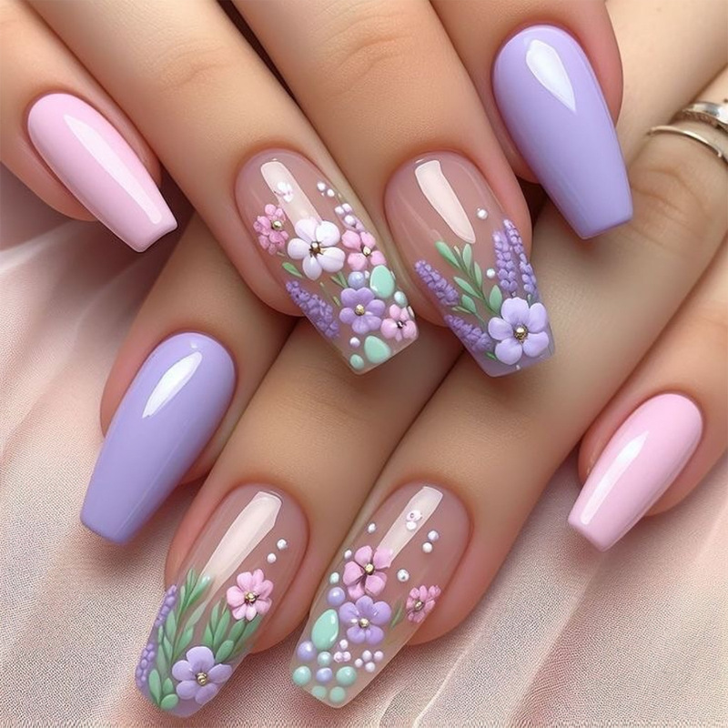 3D Flower Pastoral Style Wearing Nail Nails Wholesale Chinese Ballet Nails False Nails European and American Foreign Trade Nail Nails 3D Flower Pastoral Style Wearing Nail Nails Wholesale Chinese Ballet Nails False Nails European and American Foreign Trade Nail Nails