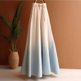春夏白蓝色渐变牛仔爆款裙子仙女仙森系半身裙女夏季a字垂坠感