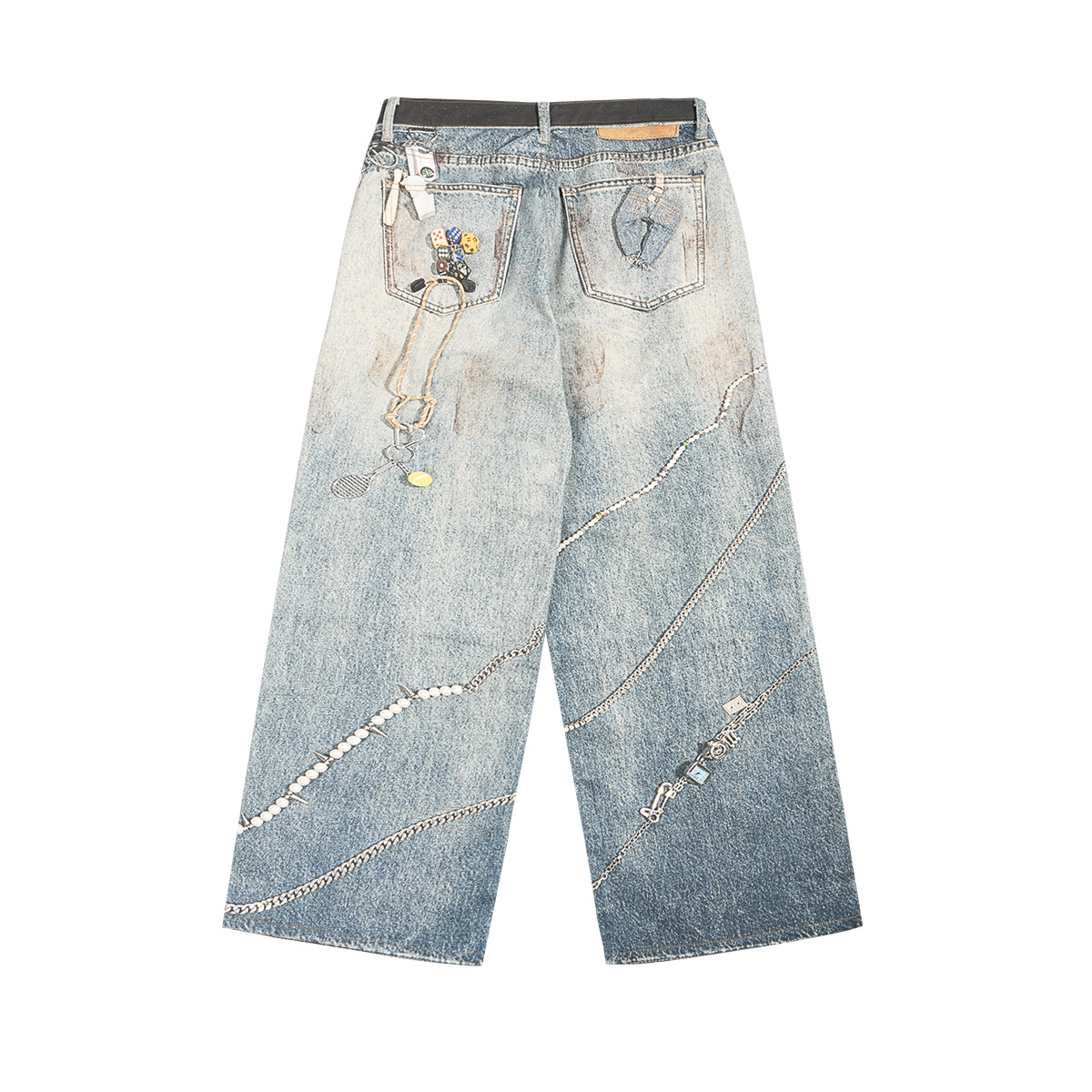 ETAI Hombre| Callejera americana pesada de algodón jeans de alta calidad marca de moda impresión 3D pantalones casuales para hombre