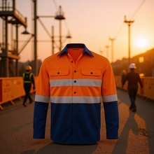 定制外贸高可视反光工作服男长袖道路煤矿工装井下车间工地安全服