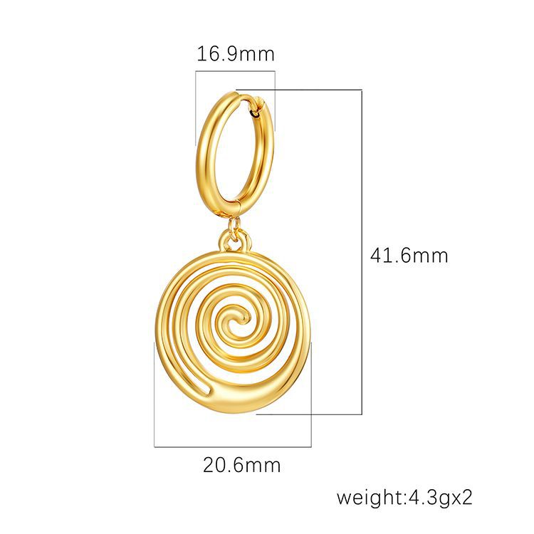 Europa y América de moda transfronteriza pendientes de moda galvanizado 18K oro acero inoxidable pendientes al por mayor