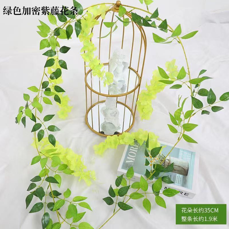 紫藤花造花藤条装飾花巻き吊り花プラスチック花藤蔓串花植物パイプは花を遮る|undefined