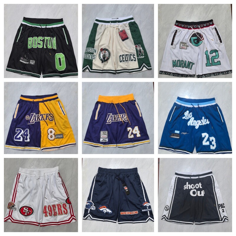 Wholesale American basketball shorts Spurs Celtics Lakers Warriors Grizzlies Knicks Timberwolves pocket shorts
