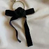 XH0012#5.5CM velvet ribbon black brooch