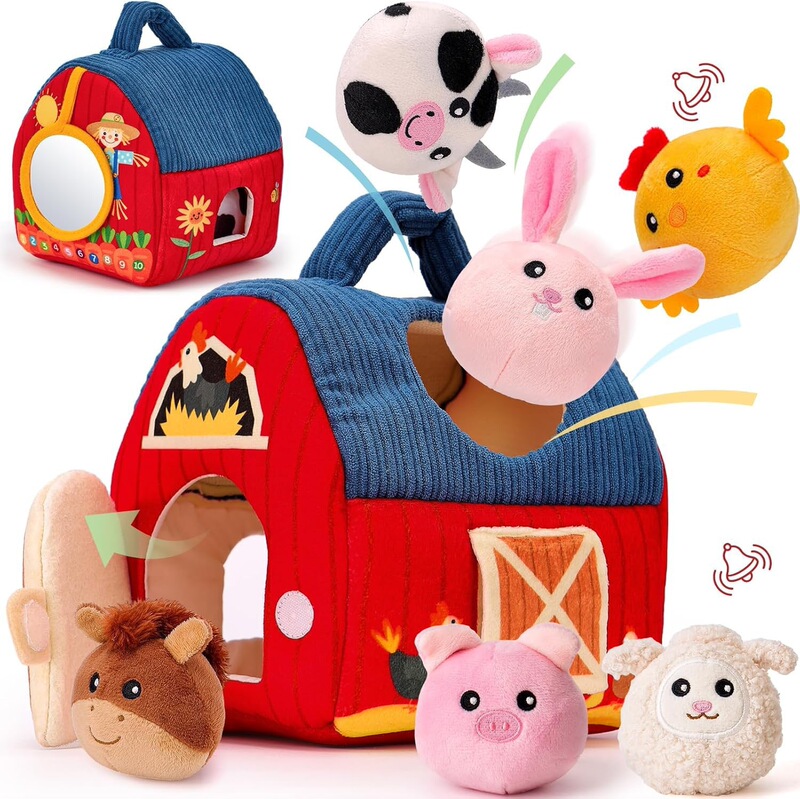 新品迷你农屋毛绒玩具玩偶屋盒小房屋公仔儿童益智|undefined