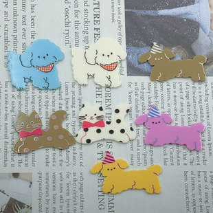 Diy hair clip headband patch mobile phone case accessories cute cartoon animal bib puppy cat acrylic girl