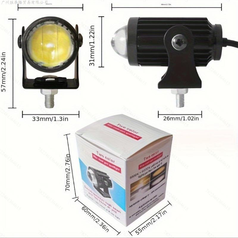 Cañón de acero bicolor 12 - 80V LED a prueba de agua, faro de motocicleta, faro cercano y lejano, lámpara de niebla integrada image 7
