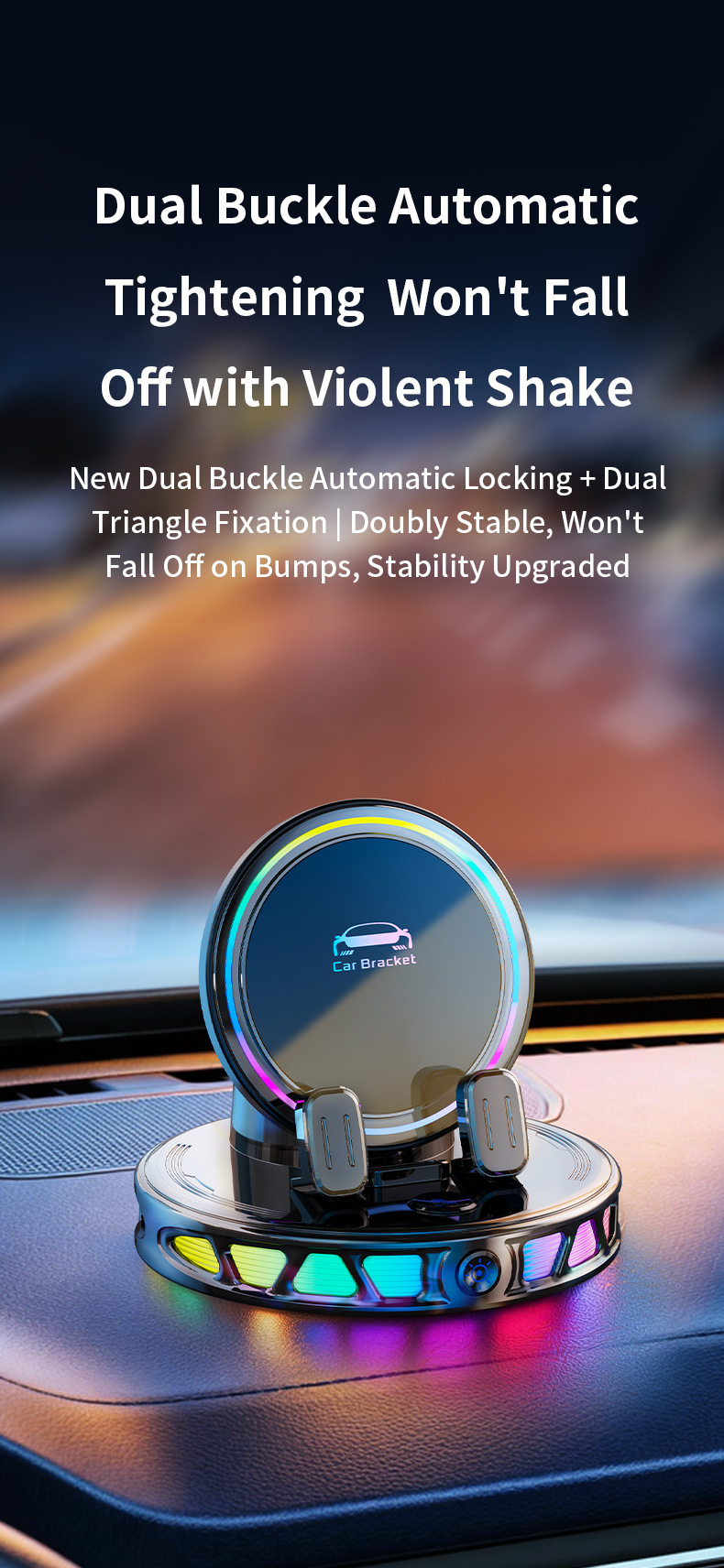 Cross-Border Hot-Selling Car-Mounted Smart Electric Phone Holder with Wireless Charging, Stable Navigation Support for the Dashboard