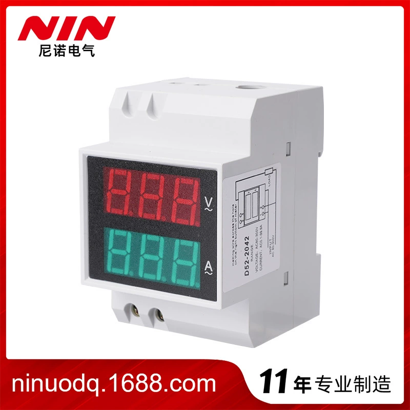 Нино электрическое напряжение, измеритель VA, двойной визуал, направляющая, двухзначный D52-2042 напряжения, измеритель тока