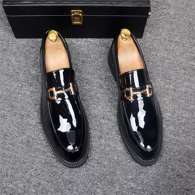 Новые мужские лакированные деловые повседневные кожаные туфли