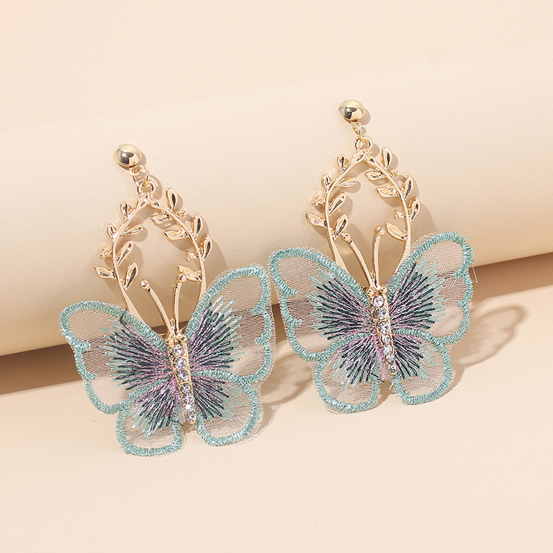 Fashion Metal Lace Butterfly Earrings Wholesale display picture 7