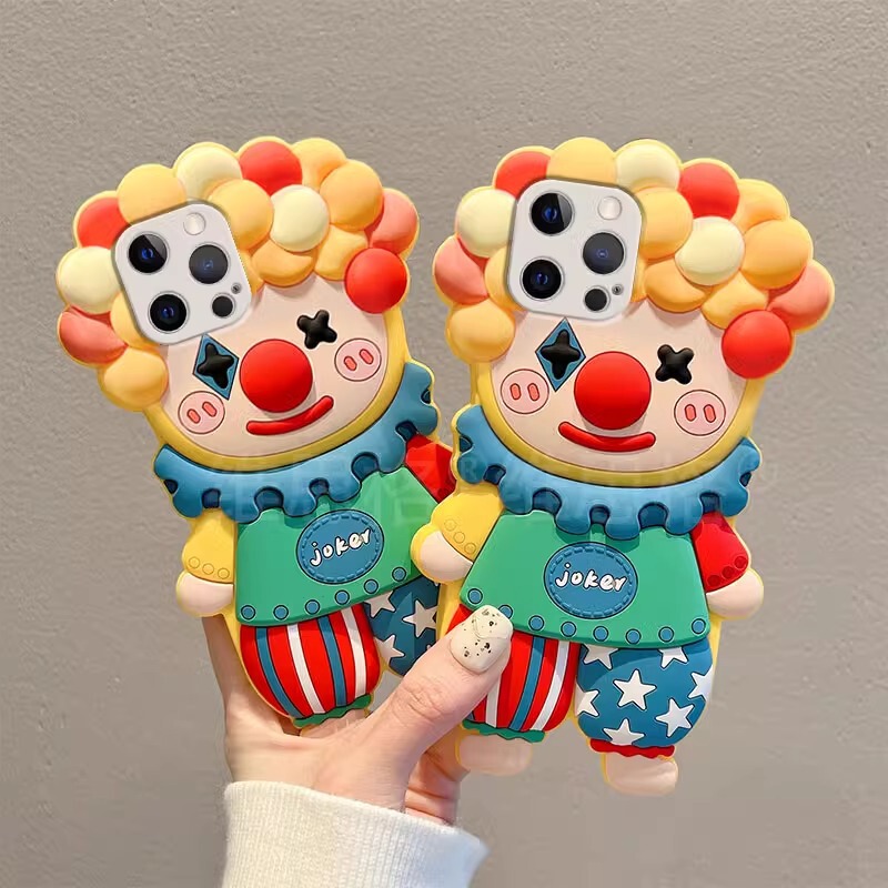 Korean Style Funny Ugly Clown Suitable for Apple 16/15/14 Protective Cover Android Honor X80 Anti-Fall Mobile Phone Case