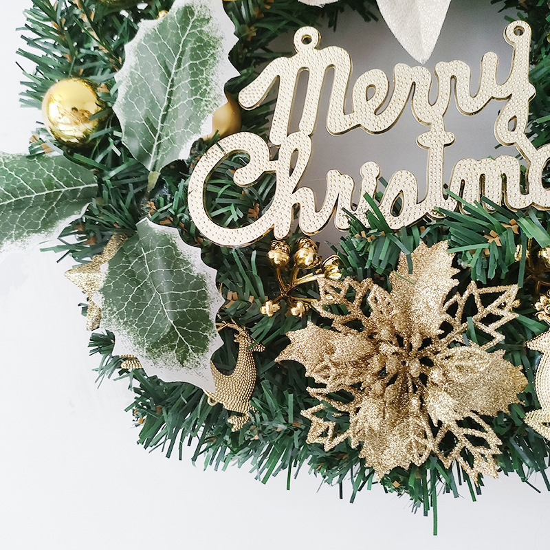 新しいクリスマス装飾花輪30cmシミュレーション蝶ネクタイ松果花輪クリスマス装飾品ドア掛け|undefined