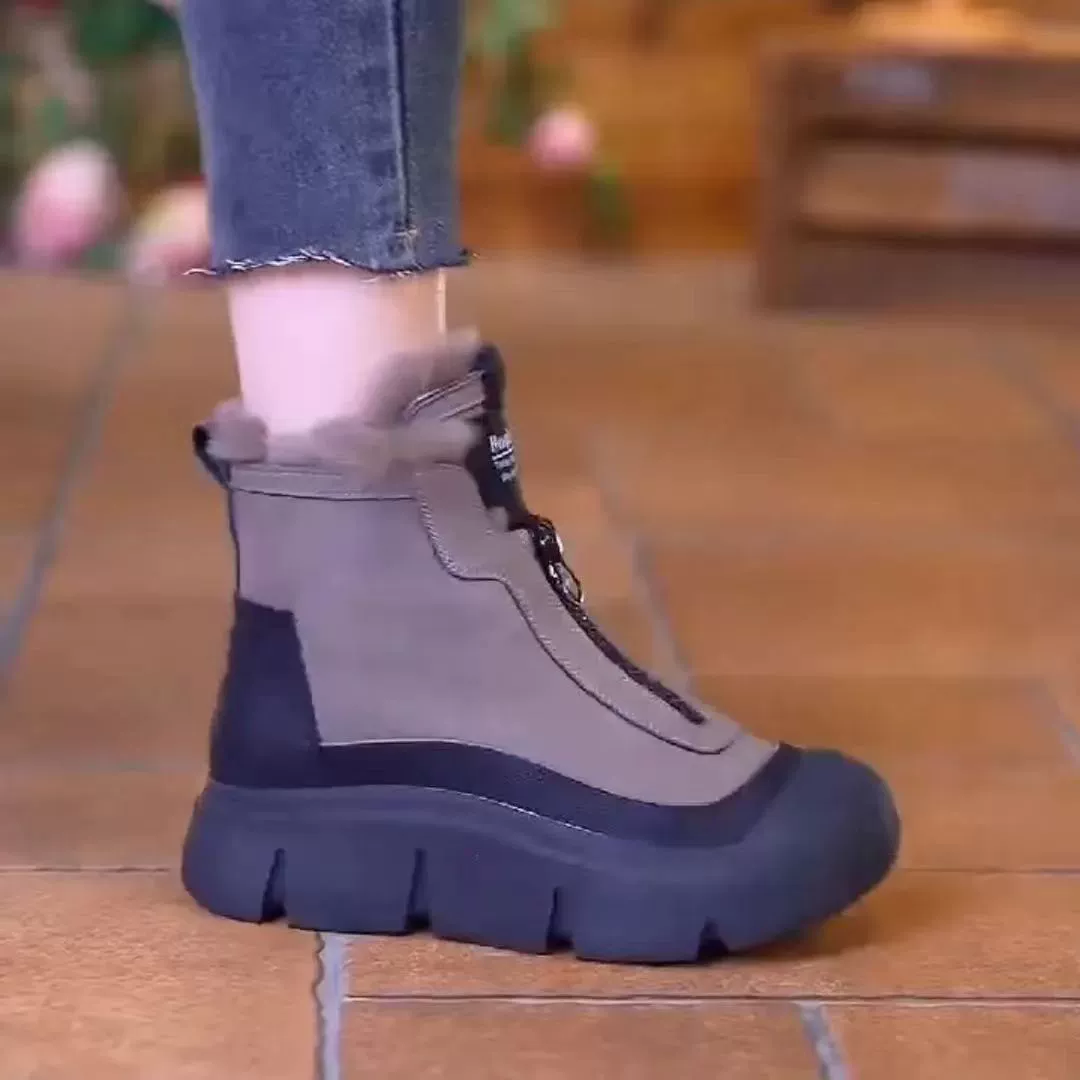 Платформенные зимние ботинки Martens, тёплая меховая подкладка, массивная подошва, 35–41