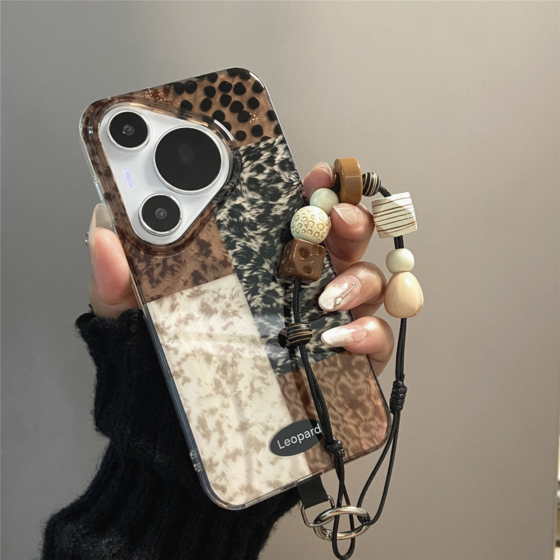 豹纹拼接轻奢适用华为mate70pro手机壳P70全包双层IMD高级感60女|undefined