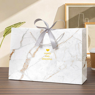 Ins Style Gift Bag Marble Pattern Packaging Bag Fashion Gift Bag Wedding Candy Bag Clothing Store Satchel Paper Bag