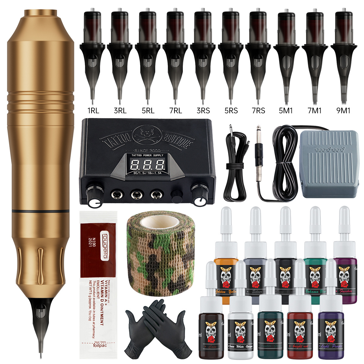 Traje de tatuaje caliente transfronterizo tatuaje pluma cubierta pluma tatuaje traje de máquina tatuaje todo en uno traje de máquina