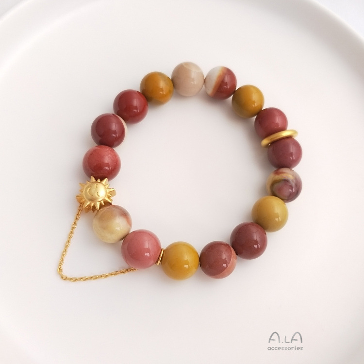 Color Preservation 14K Pack Gold Moon Sun Big Hole Bead Hanging Chain DIY Beaded Bracelet Beaded Fashion Jewelry Shagang Accessories