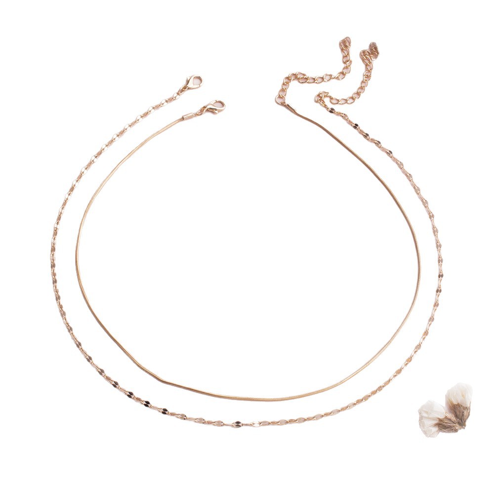 Double Layer Snake And O-chain Necklace For Women Elegant Style_voghion.com