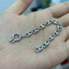 DIY accessories s925 sterling silver pork nose necklace hand buckle beaded connecting buckle sweater chain to end silver buckle decoration