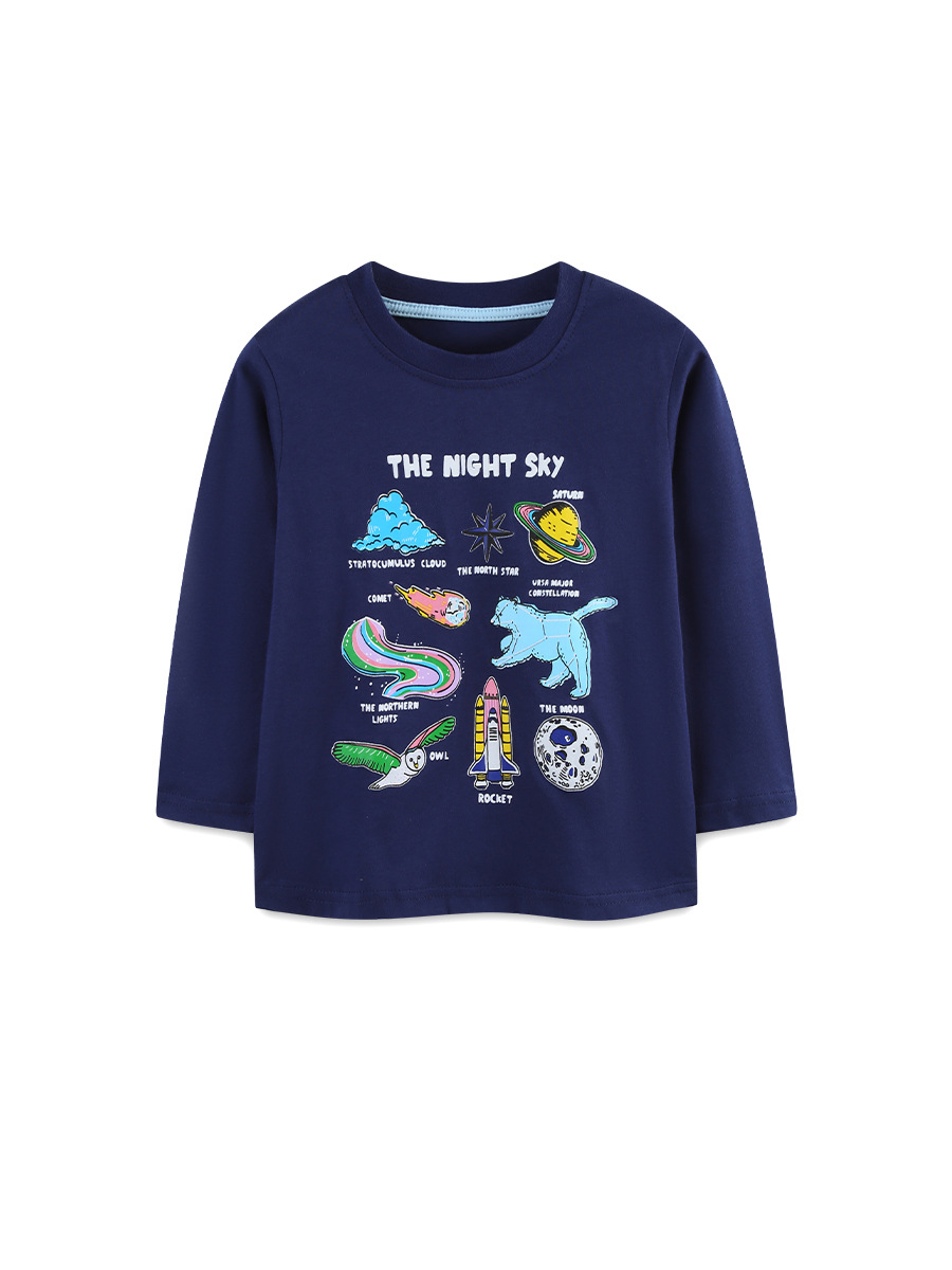 26 nuevas camisetas de manga larga para niños, estilo otoñal, sudaderas de manga larga a la moda de estilo europeo y americano para niños, jerseys de cuello redondo con dibujos animados image 3