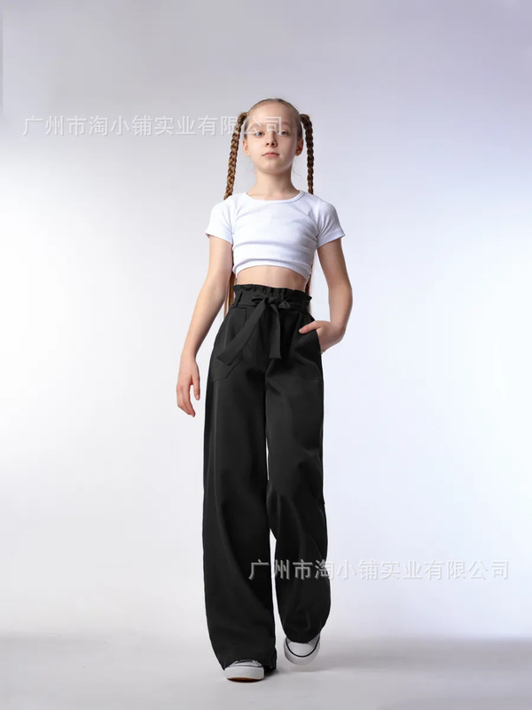 美式显高级弯刀阔腿裤女2025新款夏季抽绳宽松显瘦百搭垂感休闲裤|undefined