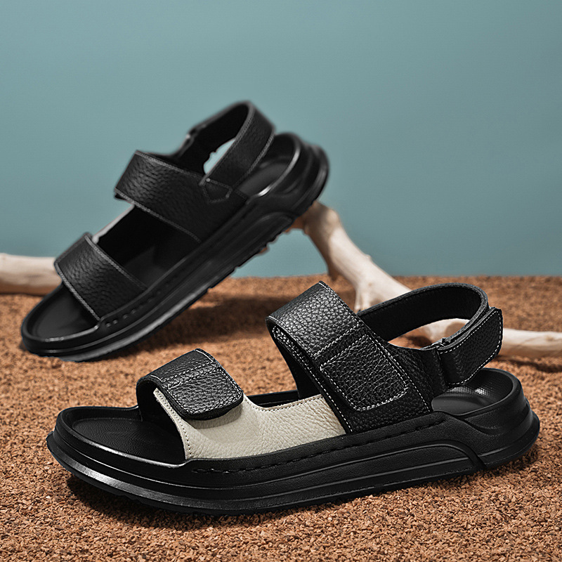 2025 verano nuevo estilo sandalias de moda para hombres ropa exterior todo fósforo antideslizante deportes transpirables ocio zapatos de playa para jóvenes