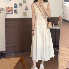【N.Y.STUDIO】十三行小気泡月野少女ノースリーブワンピースN80179
