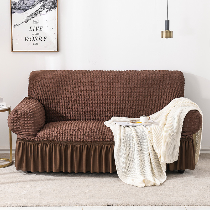 Alto peso Seersucker falda Decoración sofá cubierta todo incluido sofá cubierta elástica cubierta universal cubierta completa combinación sofá cubierta toalla