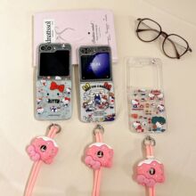 ins韩风闪粉卡通适用三星Z Flip7折叠屏手机壳Z Flip5/6保护壳女