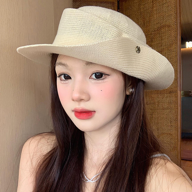 法式赫本风优雅礼帽女夏季薄款透气卷边千金风遮阳防晒太阳帽子|undefined