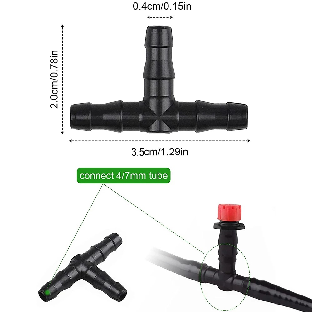 Transfronterizo 47 conector de tubería de lana de tres vías sistema de riego por goteo de cuatro vías riego automático Dispositivo de riego accesorios jardín conector de tubería de agua