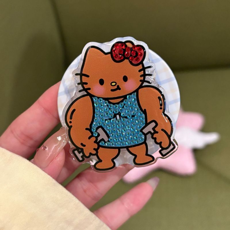 创意点钻美人鱼kitty猫支架适用magsafe磁吸手机壳桌面懒人神器|undefined