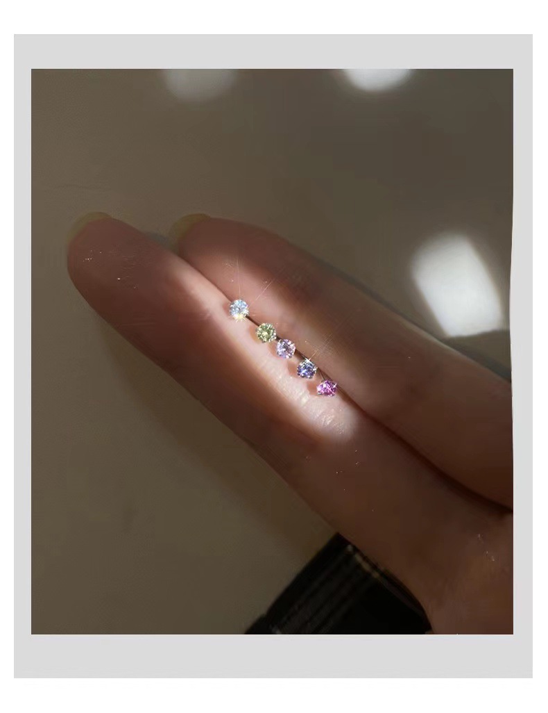 Fashion Geometric Sterling Silver Plating Rhinestones Earrings 1 Pair