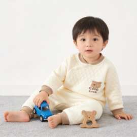 儿童内衣套装宝宝高腰护肚套装秋衣A类春秋季三层保暖婴幼儿衣服
