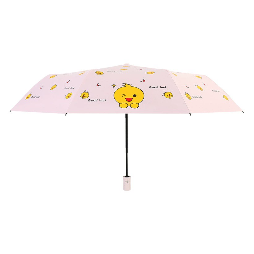 Полностью автоматический зонт, Женский солнечный и дождливый двойной ветрозащитный студенческий мультяшный милый легкий складной зонт в свежем Стиле, солнцезащитный крем