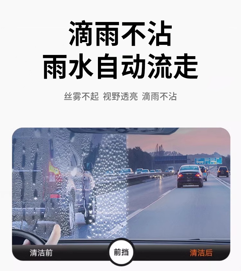 Car Glass Anti-Fog Spray, Long-Lasting Spray for Windshield and Rearview Mirror, Anti-Rain Spray for Car Windows, Defogging Spray for Interior Windows