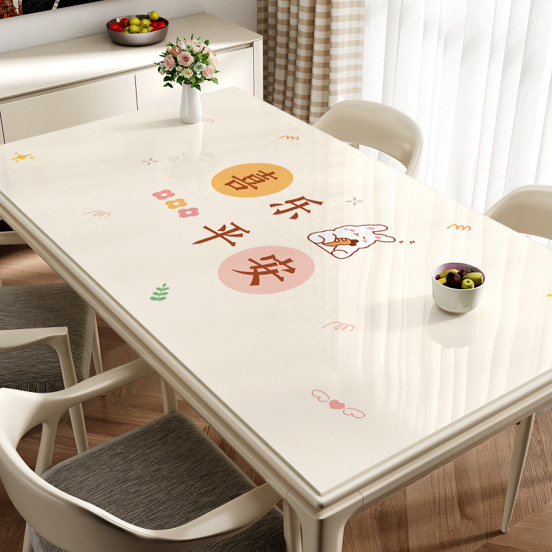 Tapallas de mesa impermeables a prueba de agua a prueba de aceite sin lavado a prueba de quemaduras almohadilla de mesa de vidrio suave sensación de lujo ligera tapallas de mesa de té almohadilla de mesa