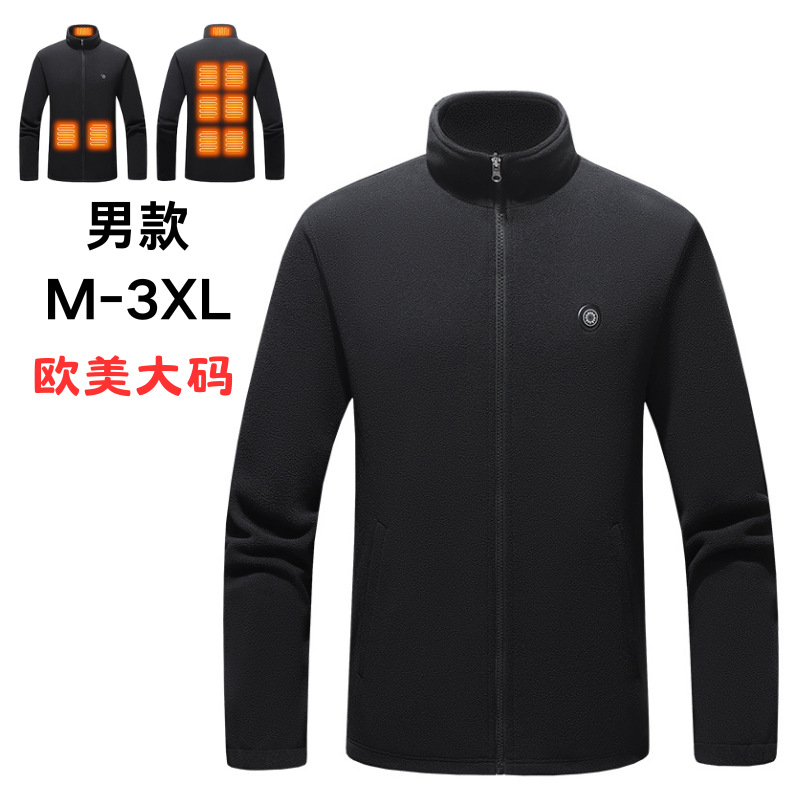 Nuevo abrigo de calefacción inteligente de gran tamaño de control único de nueve zonas de invierno caliente para hombres y mujeres chaqueta de calefacción eléctrica de terciopelo