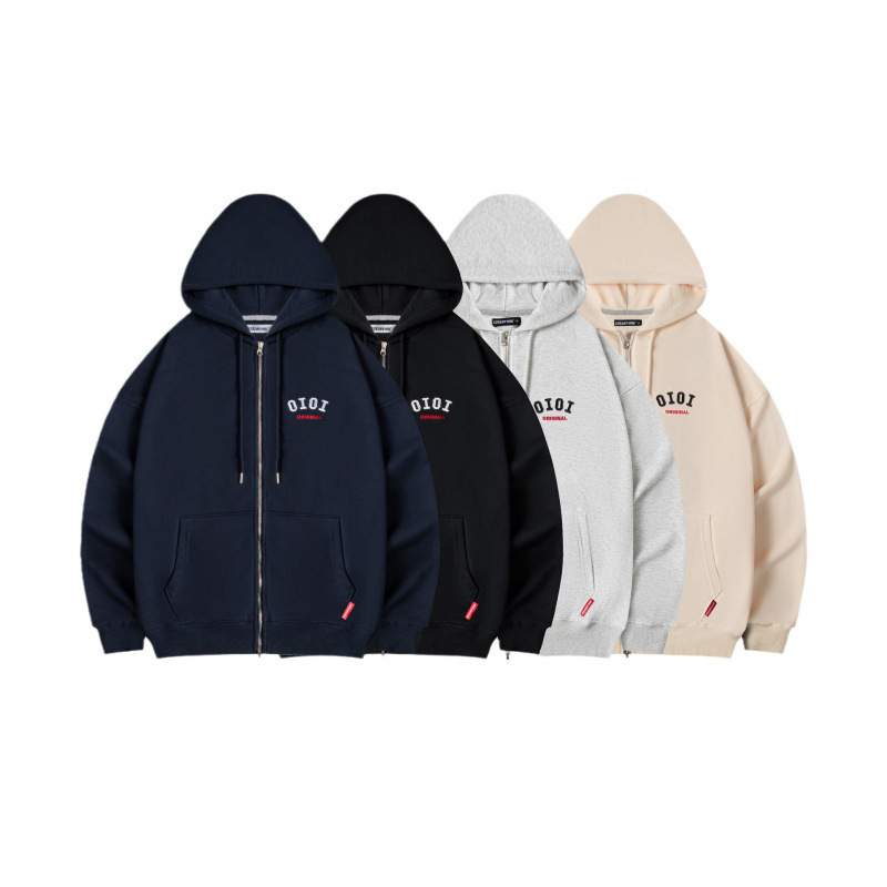 In Stock Korean Oioi Park Caiying Same Style Sweatshirt Zipper Cardigan Hooded Jacket 5252Byoioi Loose Women